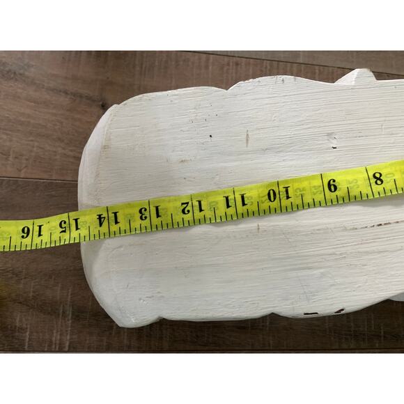 Large Hand Carved White Wood Rustic Corbel  Wall Shelf Approximately 15" High - Picture 8 of 11